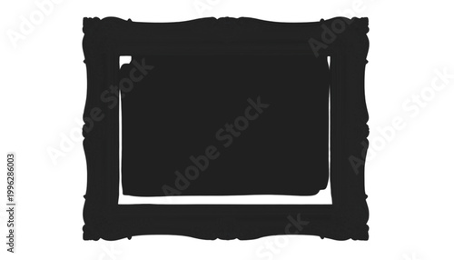 Frame showcases an intricate carved pattern that surrounds a dark central area for your custom text usage.