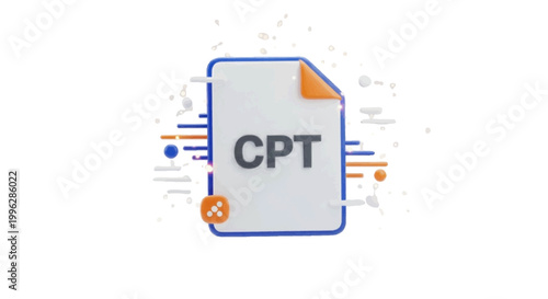 Vector illustration of 3d cpt file format icon illustration on a transparent background