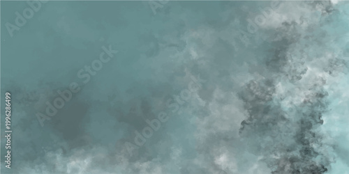 Abstract cloudy smoke style background of turquoise and shades of gray, resembling atmospheric phenomena with dreamy smoky effect.