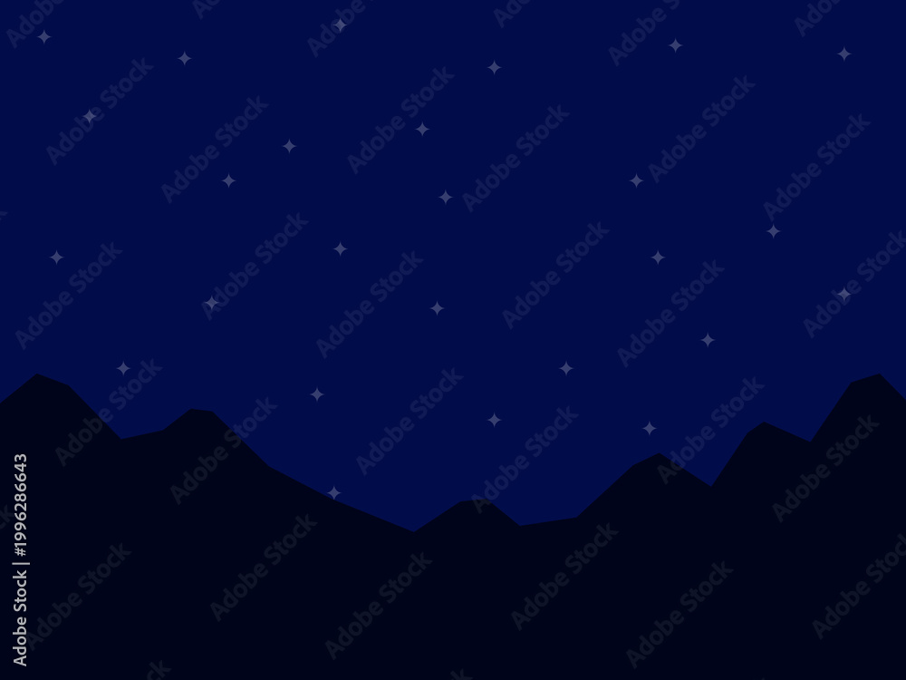 Obraz premium 星空と山脈背景