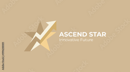 An innovative logo design showcasing a star and upward arrow, symbolizing growth, success, and a bright future. It reflects aspirations and ambitions in a corporate context.