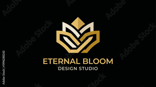 This logo for Eternal Bloom features a stylized flower design, rich in symbolism representing growth and creativity, combined with elegant typography for a refined identity.