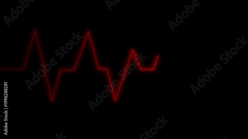 Heartbeat Pulse Flatline on Transparent Background, alpha channel