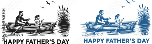 Happy father's day a heartwarming scene of dad and son fishing celebrating papa's special day