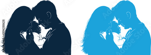 Celebrating fathers day heartfelt tribute to dad and papa with abstract blue brushstrokes