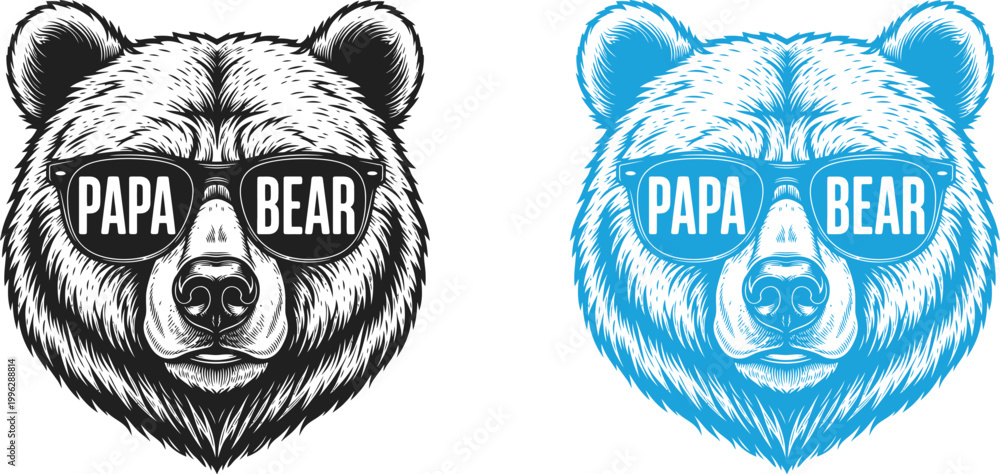 Fototapeta premium Happy fathers day to my papa bear celebrating dad with cool bear designs loving wishes