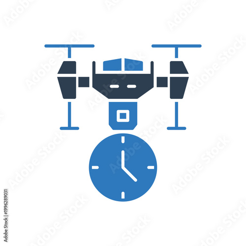 Drone Clock Icon Sign Symbol