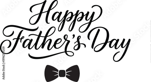 happy father s day card with bow tie on white background