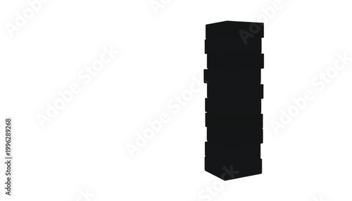 Tower built from wooden blocks stands as a challenging game of skill for players during leisure time.