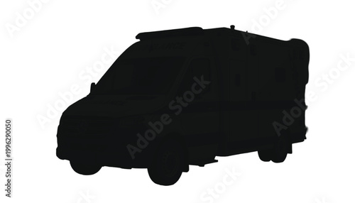 Ambulance silhouette stands as a symbol of emergency medical services and critical healthcare response teams.