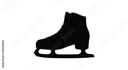 silhouette of a classic ice skate on white background