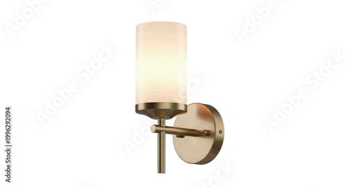 Vector illustration of modern wall sconce lamp with a textured glass shade on a transparent background