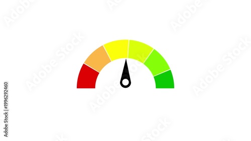 Different emotions art design from red to green. Abstract concept graphic element of tachometer, speedometer, motion grahpic transparent video 4k