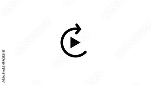 The word replay is displayed in a clean white sans serif font next to a circular play icon designed for intuitive user interaction on a dark theme