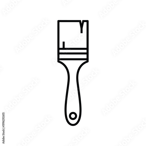 Paint Brush Clean Outline Vector Graphic Illustration