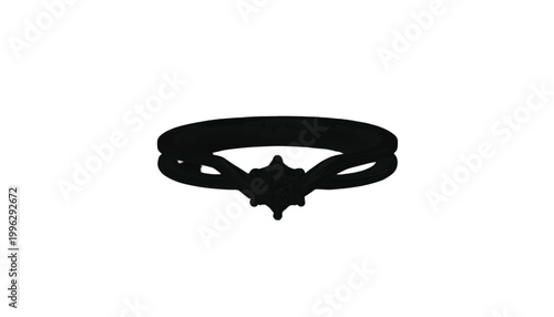 Ring featuring a delicate band and a central stone represents a classic piece of fine jewelry design.