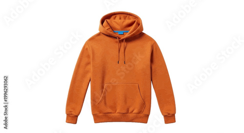 Vector illustration of orange textured hoodie sweatshirt on a transparent background