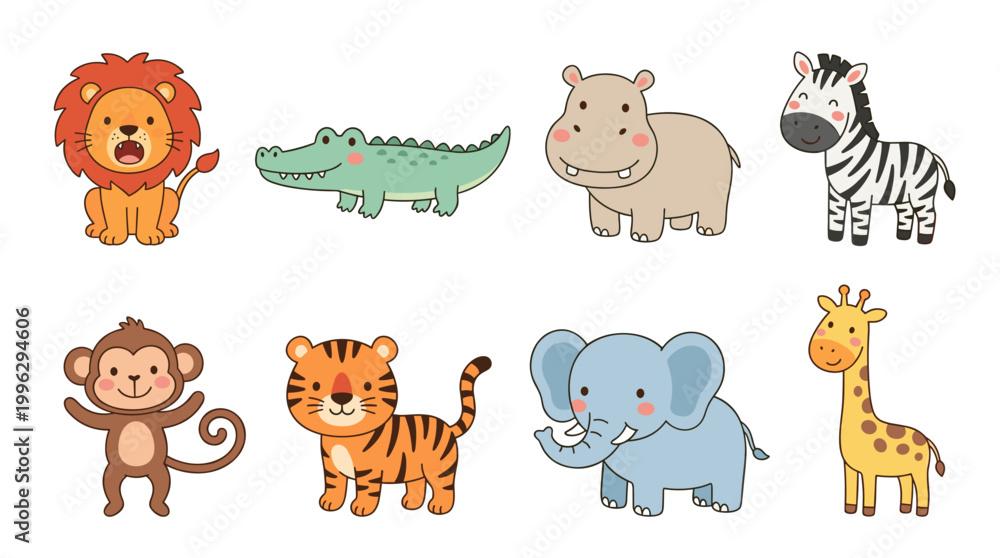 Obraz premium Colorful Pop Art Giraffe Illustration with Acacia Tree - Vibrant African Wildlife Vector