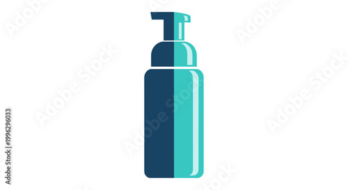 A minimalist vector graphic of a modern soap dispenser bottle