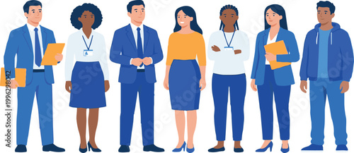 Diverse Business Team Working Together Collaboration and Company Culture Vect