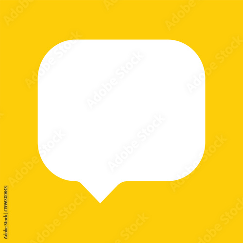 White callout vector illustration. EPS 10 vector art in yellow backgorund.