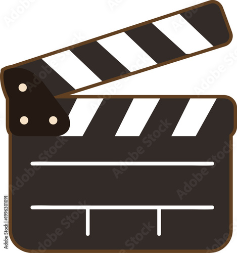 Film director uses a clapperboard for movie production purposes