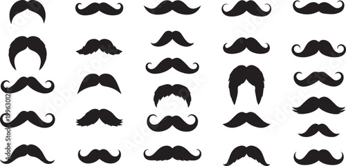 Variety of mustache styles a collection of facial hair designs