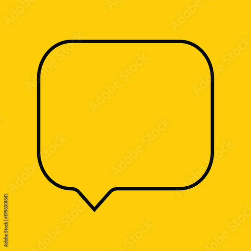 Empty Banner, Speech Bubble, Label, Notification Template. Vector Stock Illustration stock illustration in yellow background