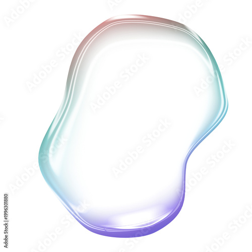 bubble blob fluid shape with iridescent gradient glow