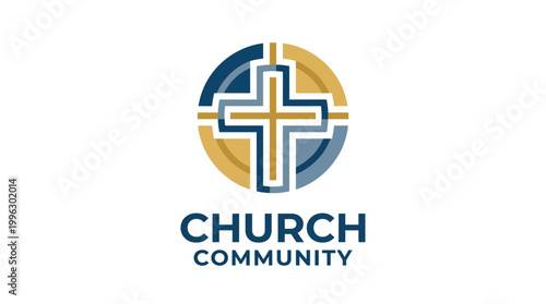 This logo emphasizes community and faith through its cross design, embodying values of togetherness, spirituality, and support, perfect for churches or community organizations.