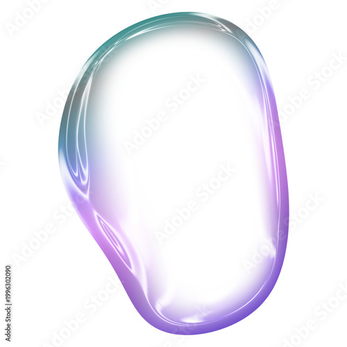 bubble blob fluid shape with iridescent gradient glow