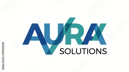 This image features a modern logo for Aura Solutions, highlighting the concepts of clarity, trust, and professionalism through its creative design and impactful colors.