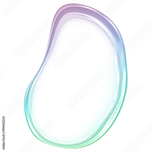 bubble blob fluid shape with iridescent gradient glow