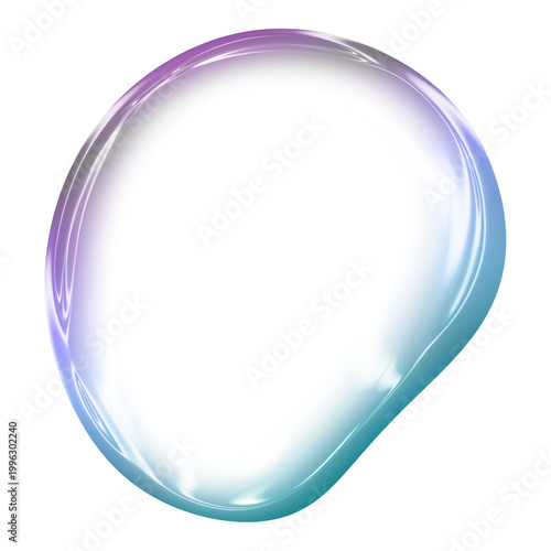 bubble blob fluid shape with iridescent gradient glow