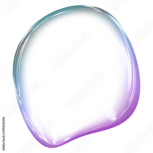 bubble blob fluid shape with iridescent gradient glow