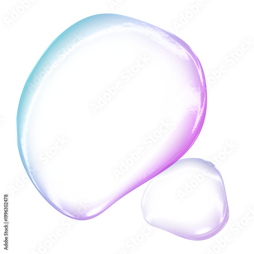 bubble blob fluid shape with iridescent gradient glow