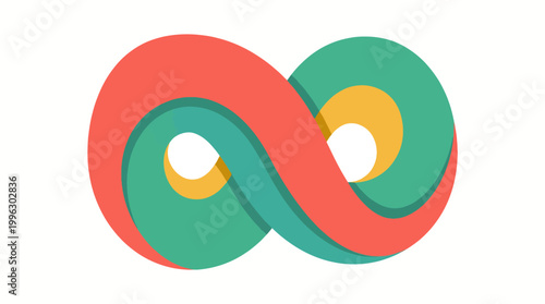 An artistic depiction of an infinity symbol, created with vibrant colors, showcasing the endless possibilities and continuity in various life aspects like love and growth.