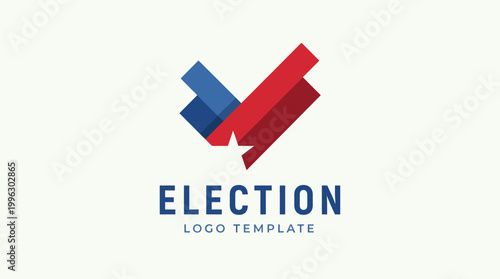 This logo represents a patriotic theme, combining red and blue colors with a heart symbol and star to convey unity and engagement in the election process.