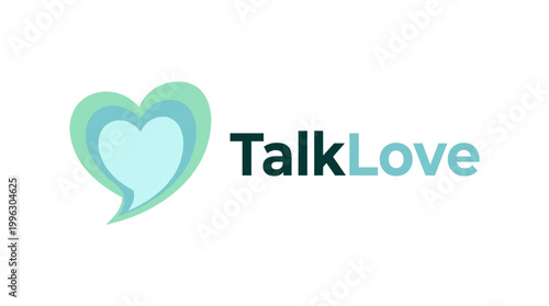 This image showcases a vibrant heart logo combined with a speech bubble, capturing the essence of love and communication, symbolizing emotional connections and conversations.