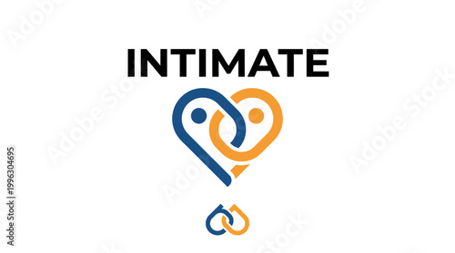 This logo features a heart design with two figures entwined, symbolizing intimacy and connection, evoking strong emotions and a sense of togetherness in relationships.