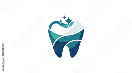 Modern logo design featuring a stylish tooth icon that symbolizes dental hygiene and healthcare, ideal for attracting patients looking for quality dental services.