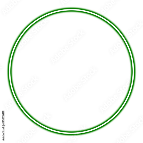 Simple green circle shape with double border outline for design elements and graphic icons