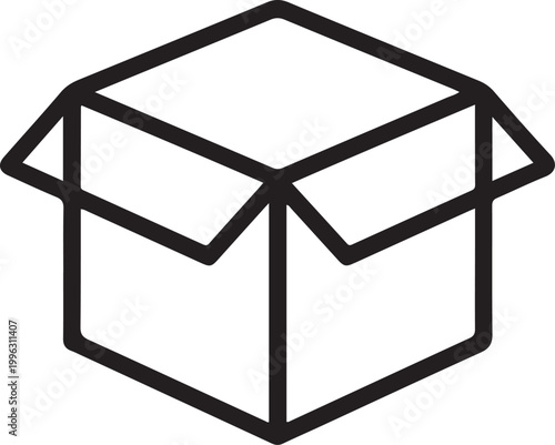 box sign and symbol parcel package. one line art icon drawing vector