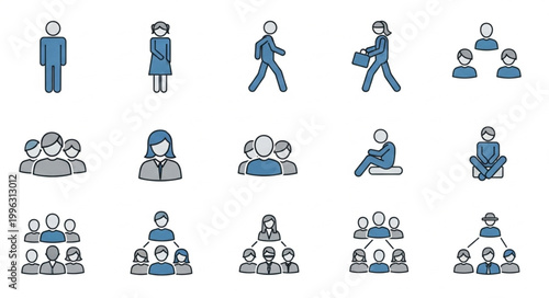 People in various business meeting settings.