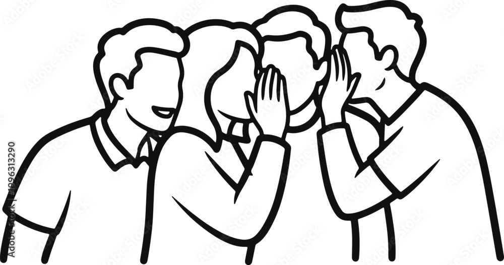 Fototapeta premium People whispering secrets to each other sharing gossip.