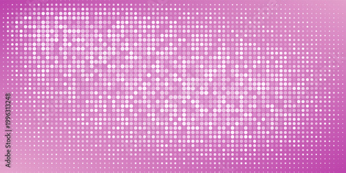Shining pink purple disco party pattern background. Iridescent sequin mosaic texture. Abstract sparkling halftone wallpaper. Pop up comic glowing glitter backdrop. Retro vector design template