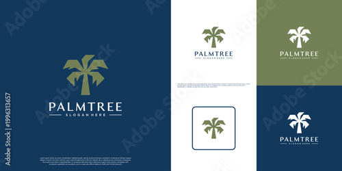 Modern abstract palm tree, silhouette style, symbol design template.