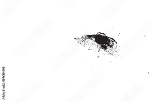 Abstract Black Ink Splash Isolated on White Background