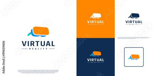 vision technology based on virtual reality, glasses of the future, vector design illustrations.