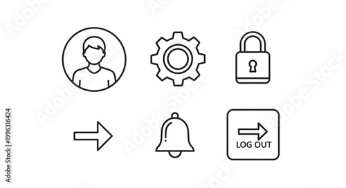 Security icons set for user interface.
